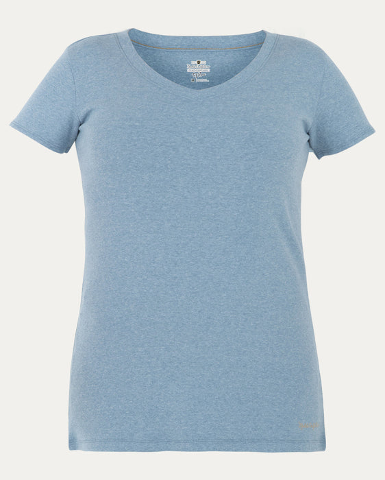 Noble Outfitters Tug Free Tee V-Neck (UPF 50+) Cashmere Blue Heather