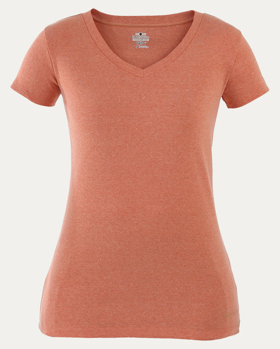 Noble Outfitters Tug Free Tee V-Neck (UPF 50+) Burnt Sienna Heather