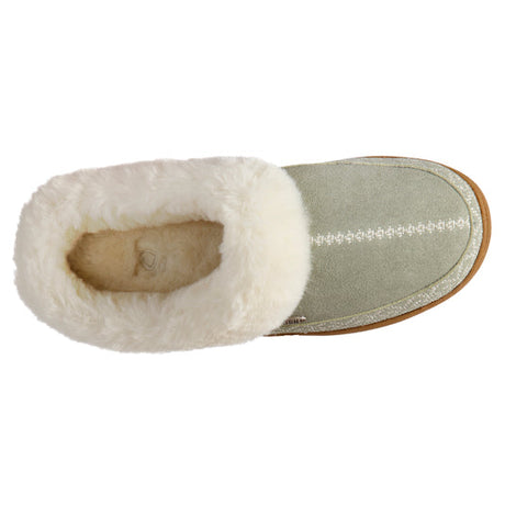 Acorn Women's Greta Embroidered Clog Slipper with Cloud Contour Comfort - Desert Sage Desert Sage