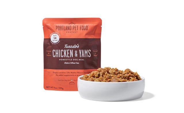 Portland Pet Food Tuxedo's Chicken & Yams Homestyle Dog Meal Pouch - 9oz Chicken & Yams