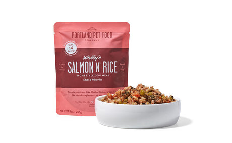 Portland Pet Food Wally's Salmon N' Rice Homestyle Dog Meal Pouch - 9oz Salmon & Rice