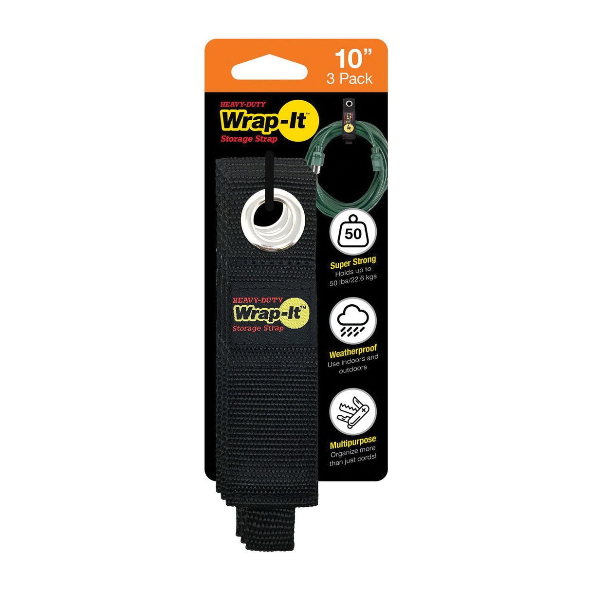 Wrap-It Storage Storage Strap Blk /  / 3PK