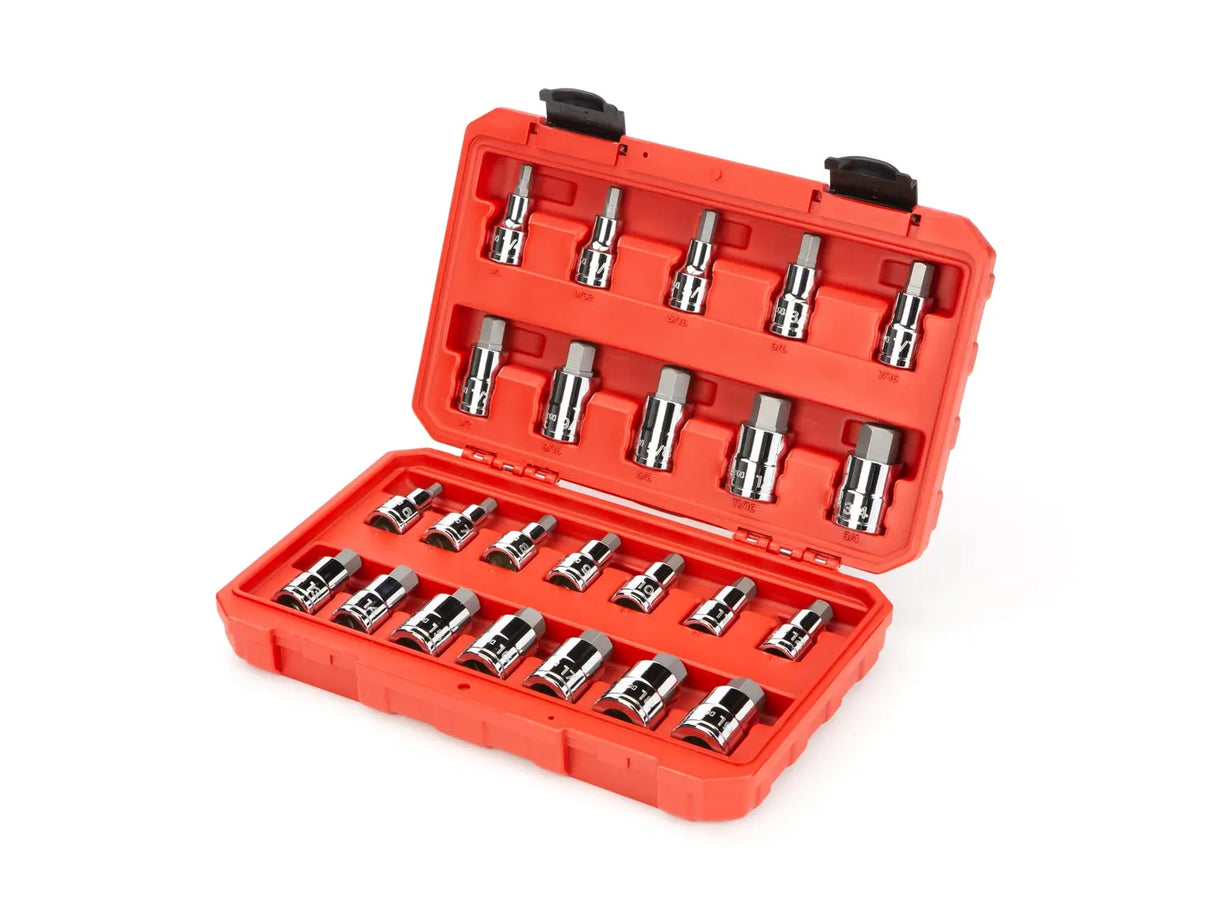 Tekton 24-Piece 1/2 Inch Drive Hex Bit Socket Set (1/4-3/4 in., 6-19 mm)