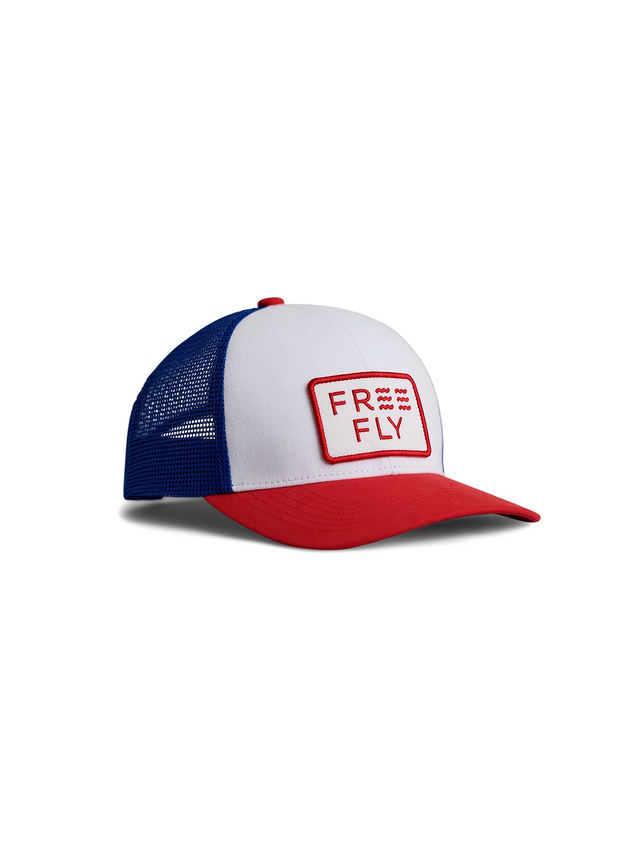Free Fly Apparel Youth Wave Trucker Hat - Bright Red Bright Red