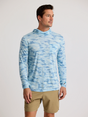 Free Fly Apparel Mens Bamboo Lightweight Hoodie - Seasmoke Camo / Surf Blue Seasmoke Camo / Surf Blue