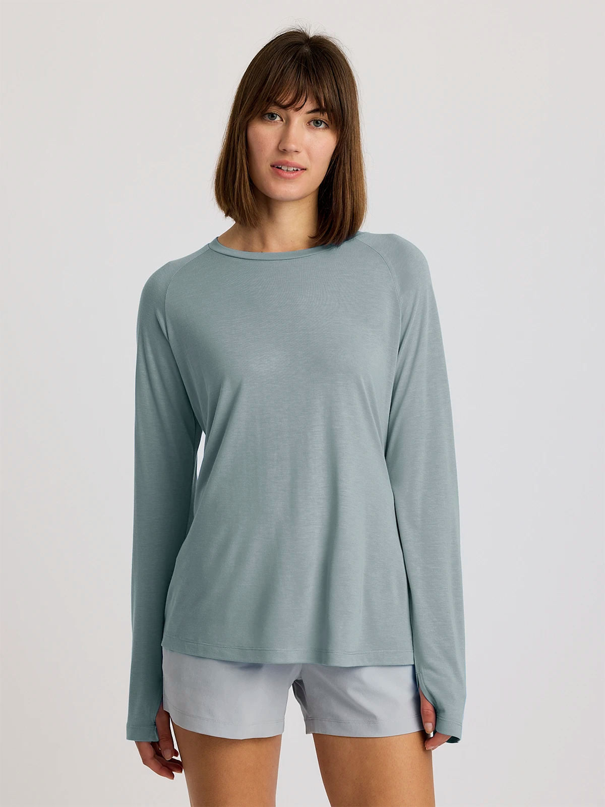 Free Fly Apparel Womens Bamboo Lightweight Long Sleeve II - Slate Slate