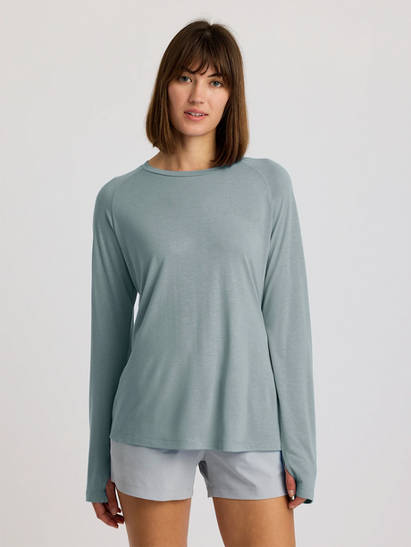Free Fly Apparel Womens Bamboo Lightweight Long Sleeve II - Slate Slate