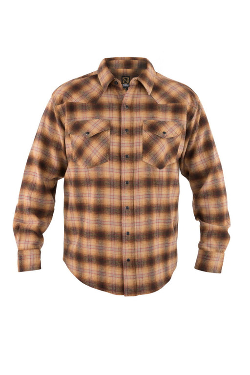Noble Outfitters Men's Brawny Snap Front Flannel Shirt Caramel