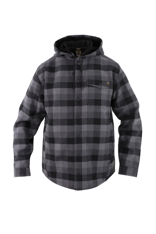 Noble Outfitters Men's Hooded Shirt Jacket Dark Grey Plaid / REG