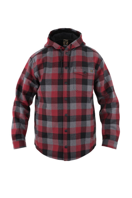 Noble Outfitters Men's Hooded Shirt Jacket Barn Red Plaid / REG