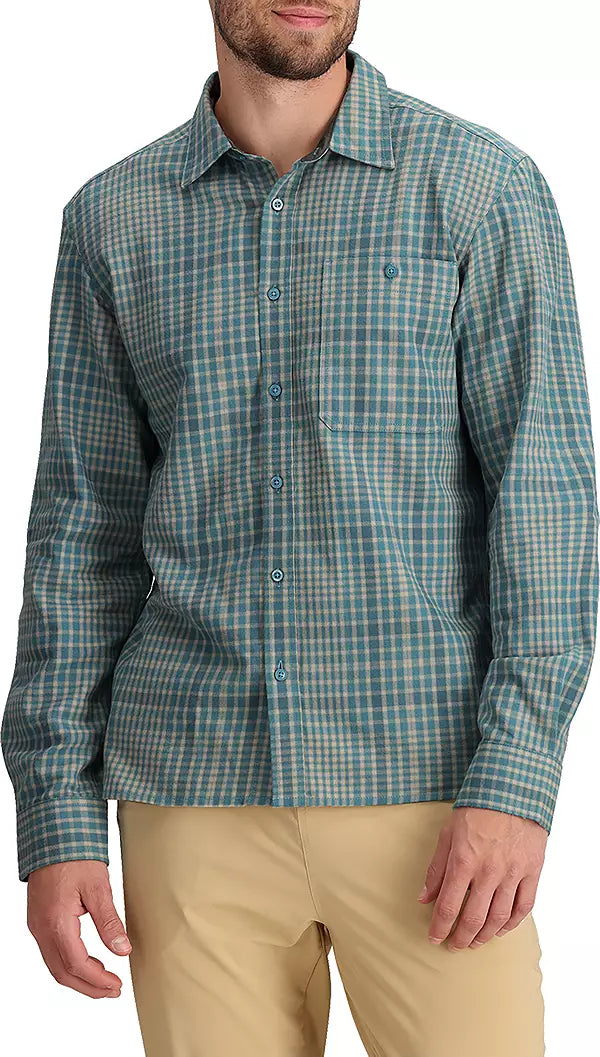 The North Face Men's Arroyo Lightweight Flannel Shirt - Algae Blue Nano Plaid Algae Blue Nano Plaid