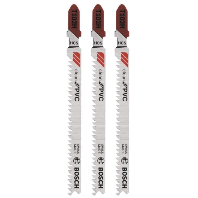 Bosch 4 In. 10 Tpi High Carbon Steel T-shank Jig Saw Blade For Cutting Pvc Without Melting (3-pack)