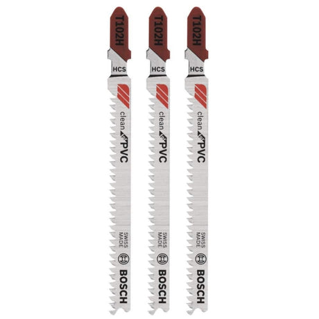Bosch 4 In. 10 Tpi High Carbon Steel T-shank Jig Saw Blade For Cutting Pvc Without Melting (3-pack)