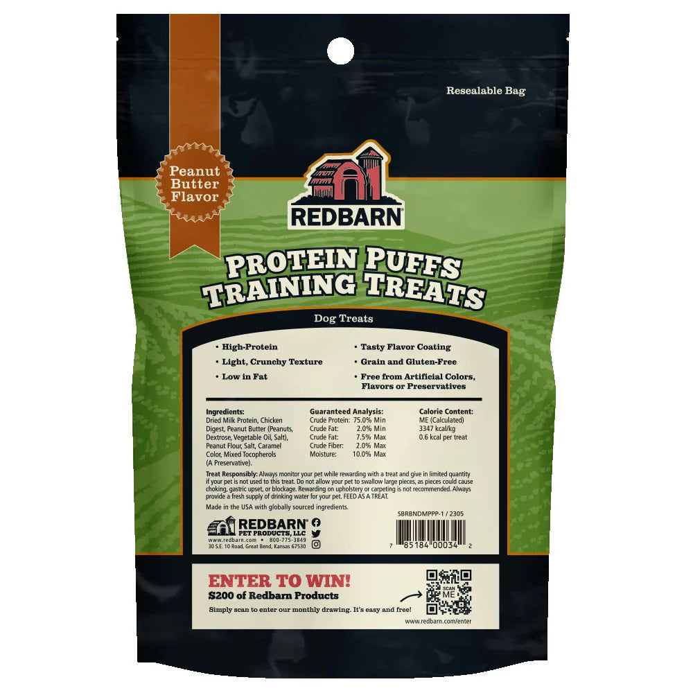 Redbarn Pet Products Protein Puffs Training Treats Peanut Butter Flavor - 1.8oz