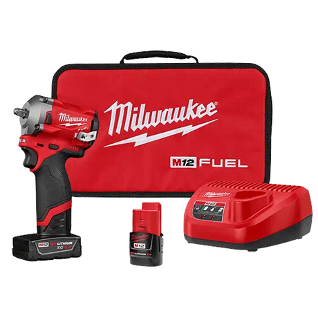 Milwaukee M12 Fuel 3/8 In. Stubby Impact Wrench Kit