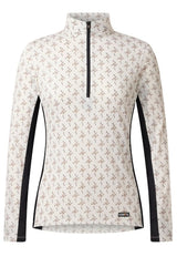 Kerrits Equestrian Apparel Keystone Ice Fil Long Sleeve Zip Shirt - Print Vanilla Bits N Crops