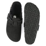 Birkenstock Boston Shearling Suede Leather Clog - Black Black