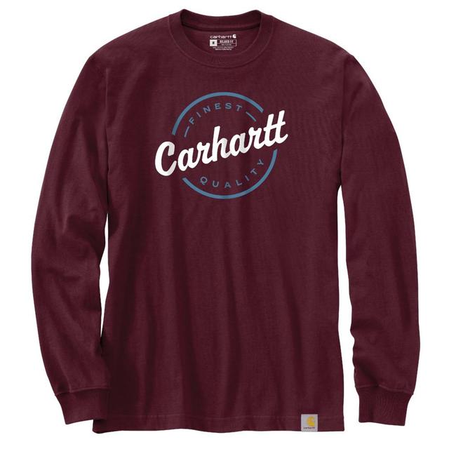 Carhartt Loose Fit Heavyweight Long-Sleeve Script Graphic T-Shirt - Port