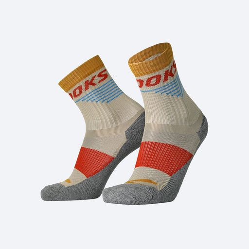 Brooks High Point Crew Sock Oatmeal/red clay