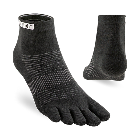 Injinji Run Original Weight Mini-Crew Sock - Black Black