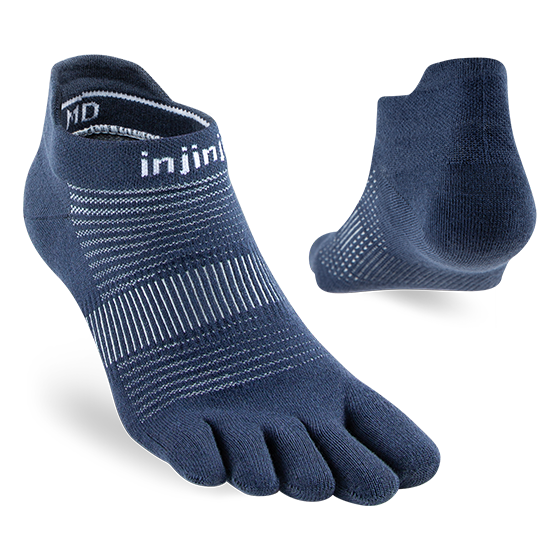 Injinji Run Original Weight No-Show Sock - Navy Navy