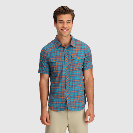 Outdoor Research Men's Wanderer Short Sleeve Shirt Space jam plaid