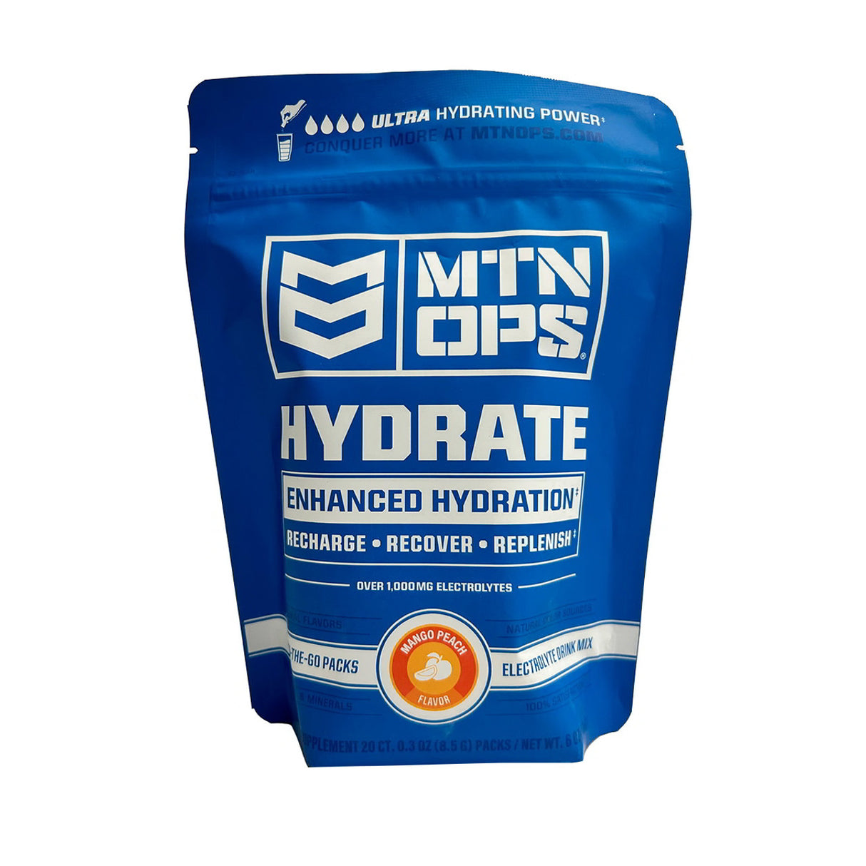 Mtn Ops Hydrate Trail Pack Drink Mix Mango peach