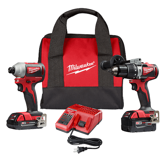 Milwaukee M18 Brushless 2-tool Combo Kit, Hammer Drill/impact Driver
