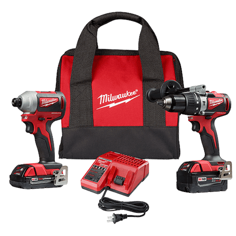 Milwaukee M18 Brushless 2-tool Combo Kit, Hammer Drill/impact Driver