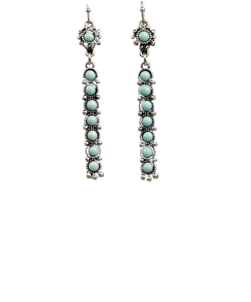 Blazin Roxx Turquoise Stone Bar French Hook Earrings