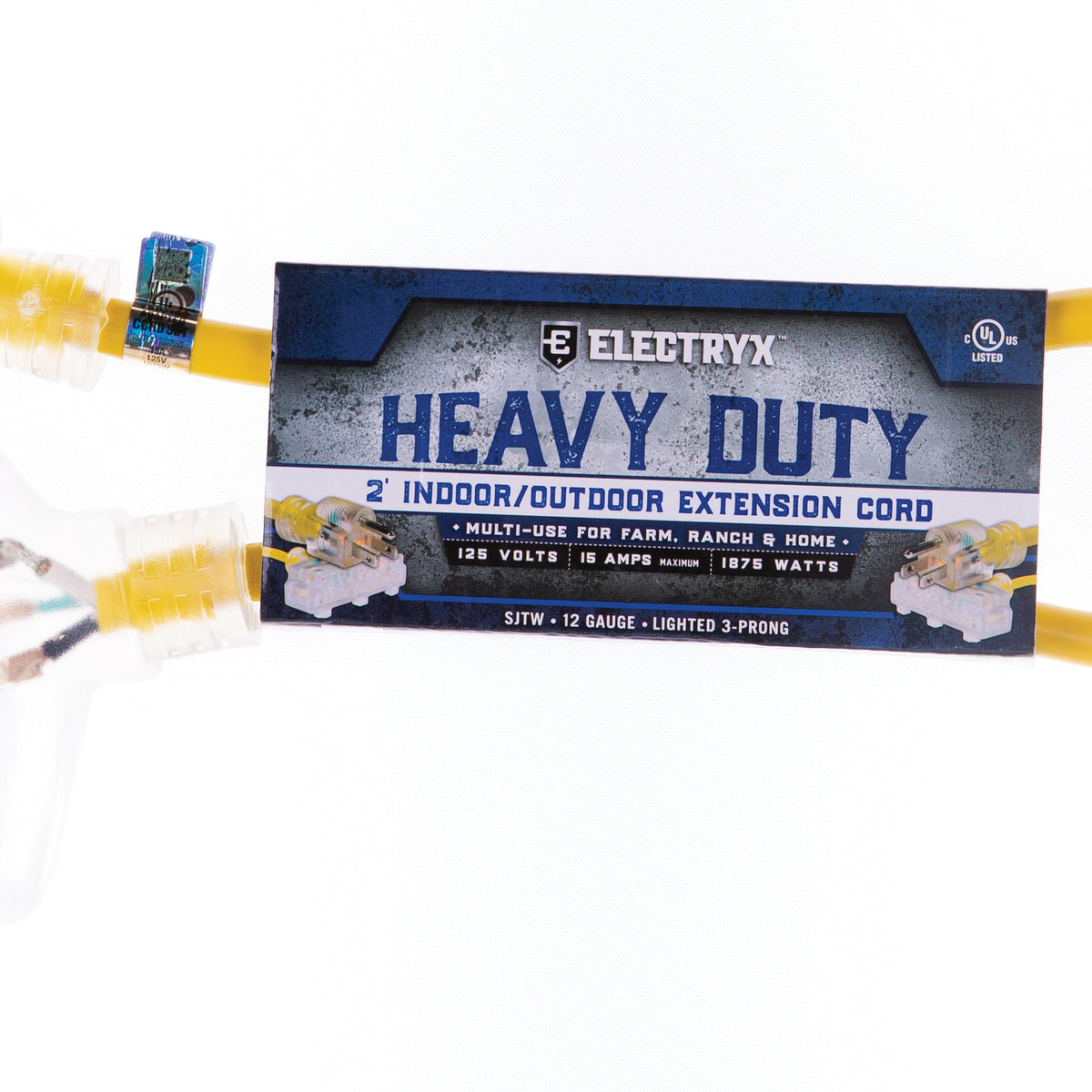 Electryx Heavy Duty Indoor/Outdoor 3 Plug Extension Cord - 12 Gauge ...