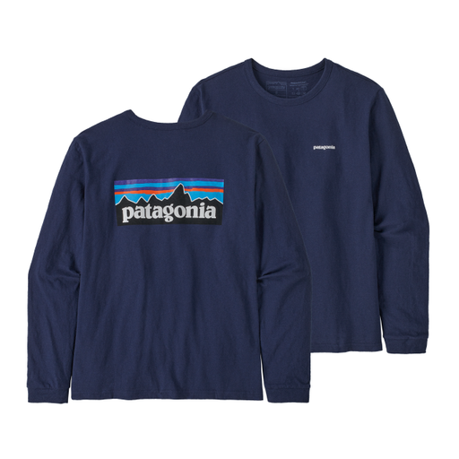 Patagonia Women's Long-Sleeved P-6 Logo Responsibili-Tee Sound Blue