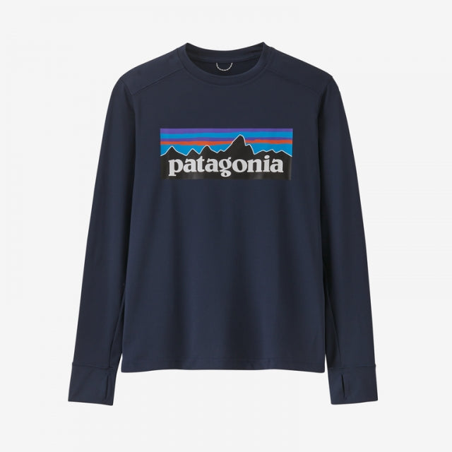 Patagonia Kids' Long Sleeve Capilene Silkweight Upf T-shirt P6 Logo: New Navy