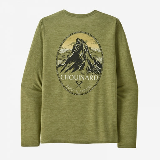 Patagonia Men`s Long-sleeved Cap Cool Daily Graphic Shirt - Lands Chouinard Crest: Buckhorn Green X-Dye