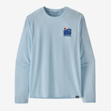 Patagonia Men`s Long-sleeved Cap Cool Daily Graphic Shirt - Waters Sunrise Rollers: Chilled Blue