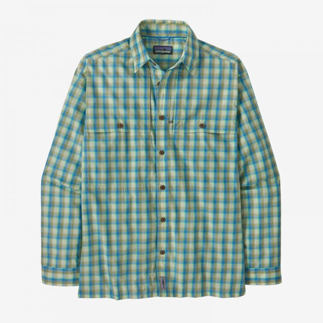 Patagonia Men`s Long Sleeve Island Hopper Shirt Mirrored: Vessel Blue