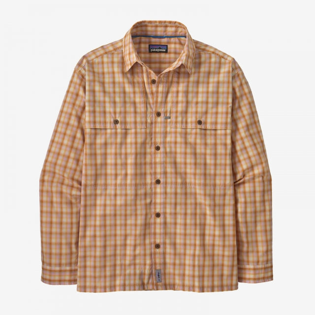 Patagonia Men`s Long Sleeve Island Hopper Shirt Mirrored: Golden Caramel