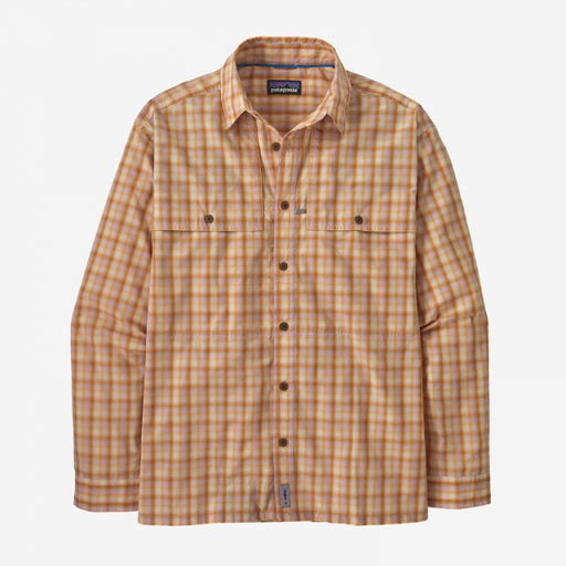 Patagonia Men`s Long Sleeve Island Hopper Shirt Mirrored: Golden Caramel