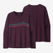Patagonia Women's Long-Sleeved Capilene Cool Daily Graphic Shirt Ridge Rise Stripe: Night Plum X-Dye
