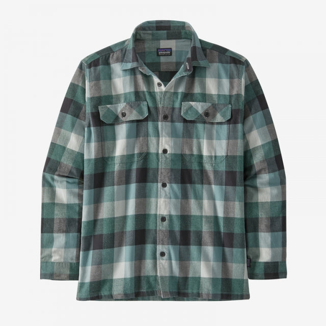 Patagonia Men`s Long-sleeved Organic Cotton Midweight Fjord Flannel Shirt Guides: Nouveau Green