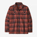 Patagonia Men`s Long-sleeved Organic Cotton Midweight Fjord Flannel Shirt Ice Caps: Burl Red
