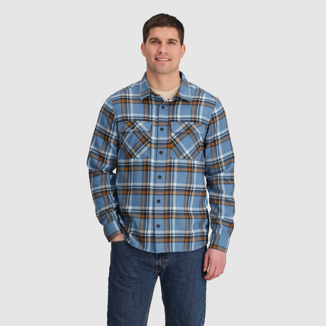 Outdoor Research Mens Feedback Flannel Twill Shirt Olympic plaid
