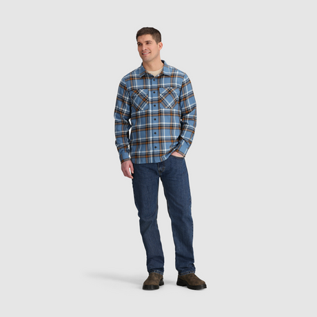 Outdoor Research Mens Feedback Flannel Twill Shirt Olympic plaid