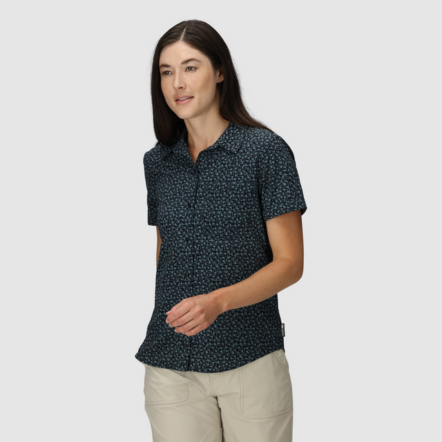 Outdoor Research Womens Astroman Short Sleeve Sun Shirt - Neptune Paintswipes Neptune Paintswipes