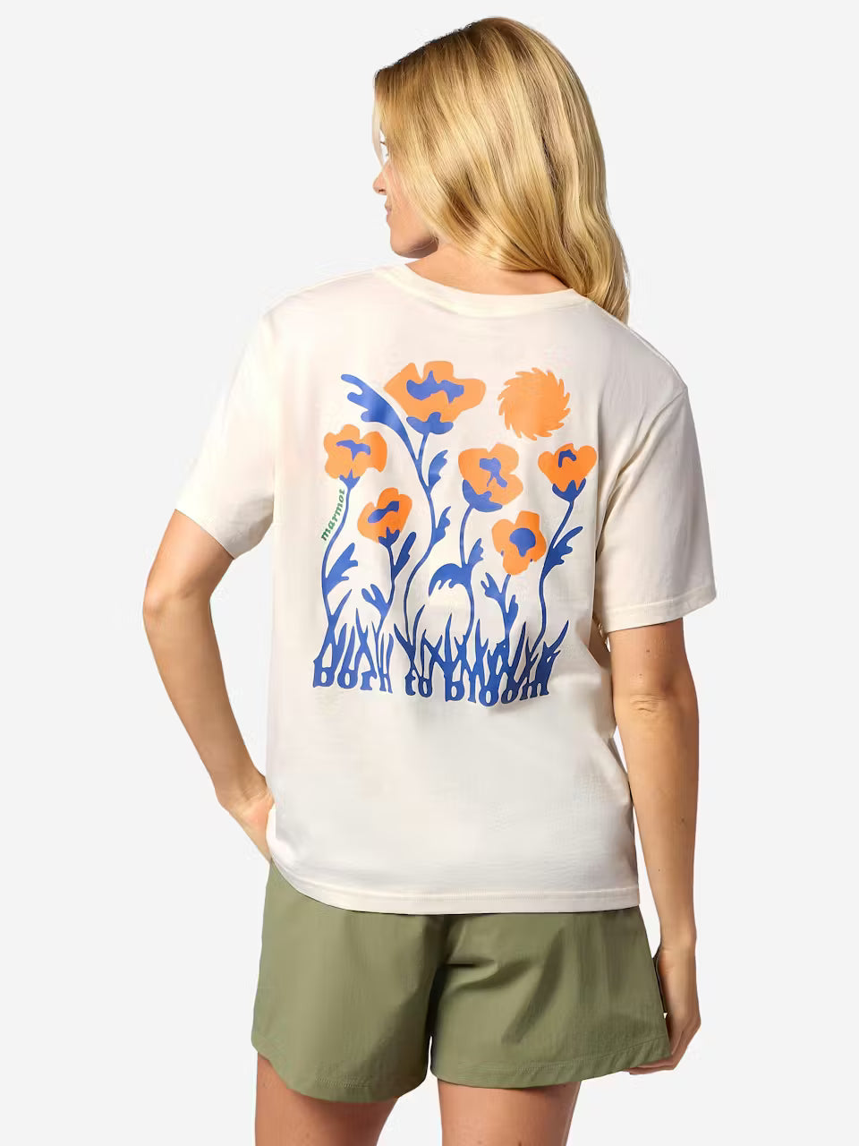 Marmot Womens Born To Bloom Short Sleeve Tee Pearl