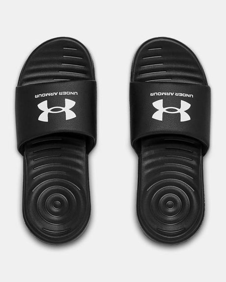 Under Armour Kids' UA Ansa Fixed Slide Sandal - Black/White Black/White