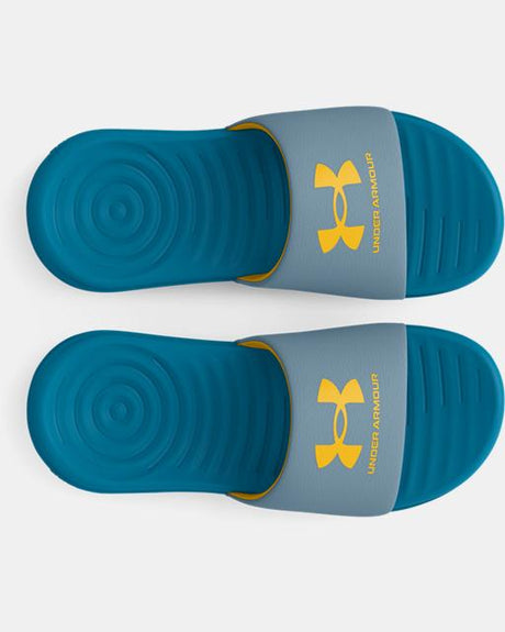 Under Armour Kids' UA Ansa Fixed Slide Sandal - Blue/Blue Granite/Tahoe Gold Blue/Blue Granite/Tahoe Gold