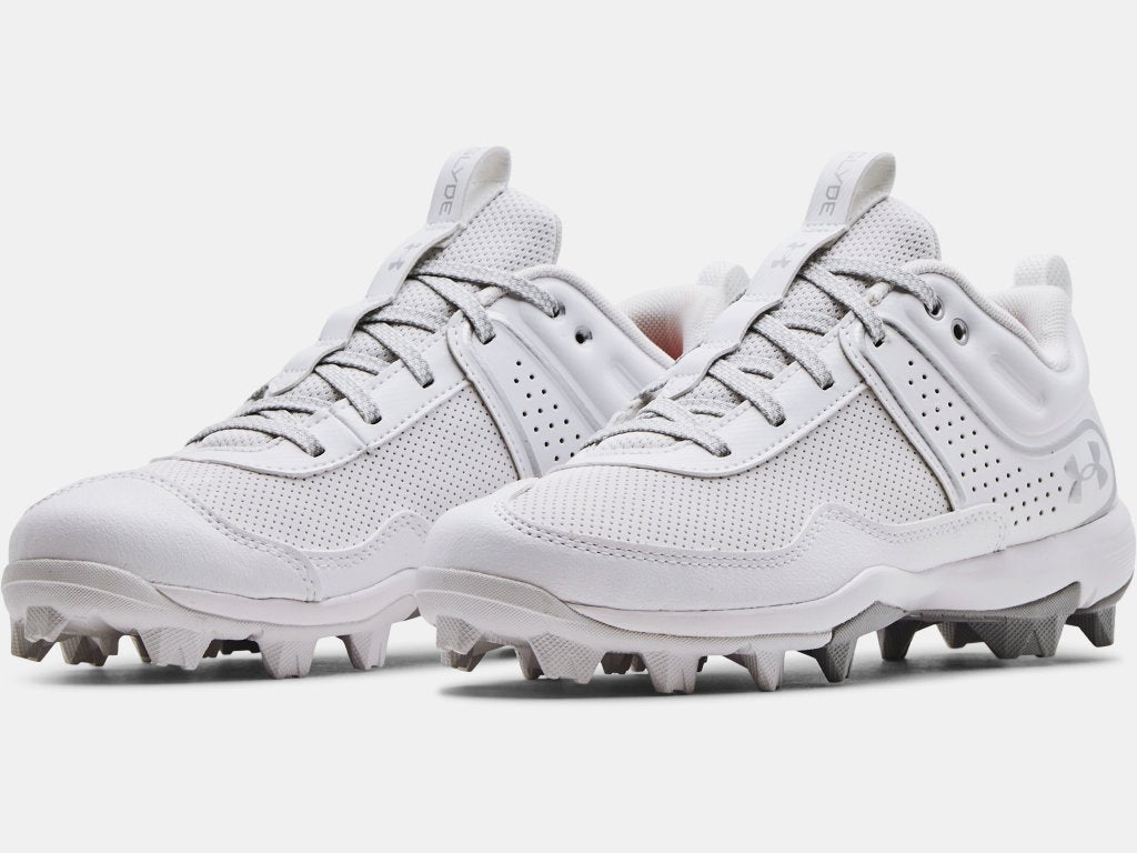 Under Armour Women's UA Glyde RM Softball Cleat - White/Metallic Silver White/Metallic Silver