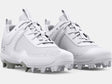 Under Armour Kids' UA Glyde RM Jr. Softball Cleat - White/Metallic Silver White/Metallic Silver