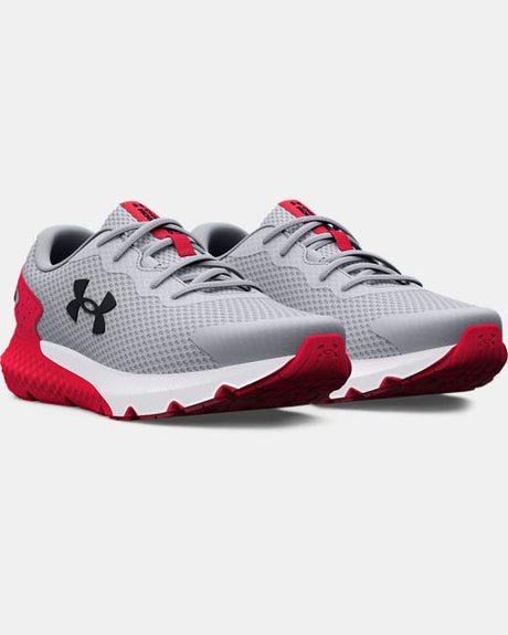 Under Armour Kids' Grade School UA Charged Rogue 3 Running Shoe - Mod Gray/Red/Black Mod Gray/Red/Black